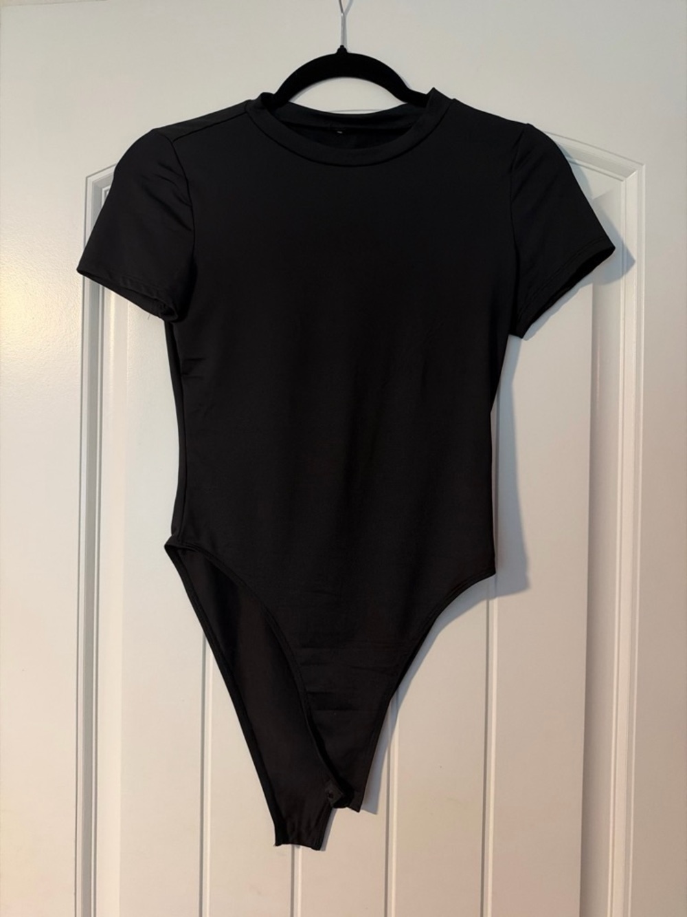 Women's Black Short Sleeve One-Piece Bodysuit